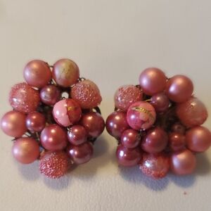 Vintage Bead Cluster Earrings. #3308